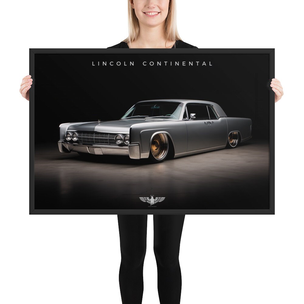 リンカーン・コンチネンタル　アンティークポスター Vintage Luxury: Custom 1965 Lincoln Continental Framed Print - Etsy