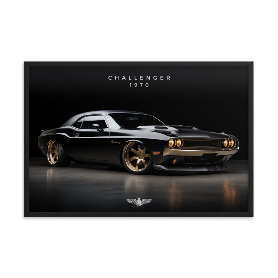 Vintage 1970 Custom Dodge Challenger Black Framed Print - Etsy