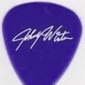 Púa de guitarra coleccionable de JOHNNY WINTER con firma Blues Purple + BoNuS