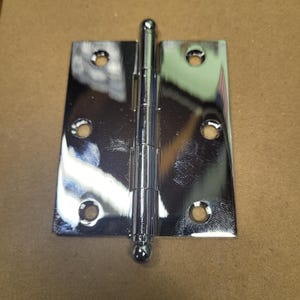 7 pair Chrome Door / Cabinet Hinges Solid Brass Polished Chrome DELTANA BUTT HINGES