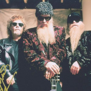 3X Signed ZZ TOP Autographed Photo Billy Gibbons Dusty Hill Frank Beard with COA