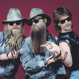 3X Signed ZZ TOP Autographed Photo Billy Gibbons Dusty Hill Frank Beard with COA