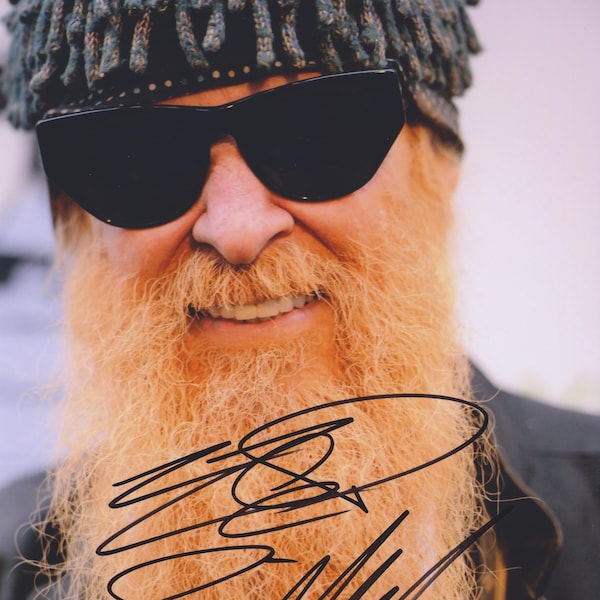 Signed Billy Gibbons ZZ TOP Autographed Photo with Numbered Hologram COA Bill