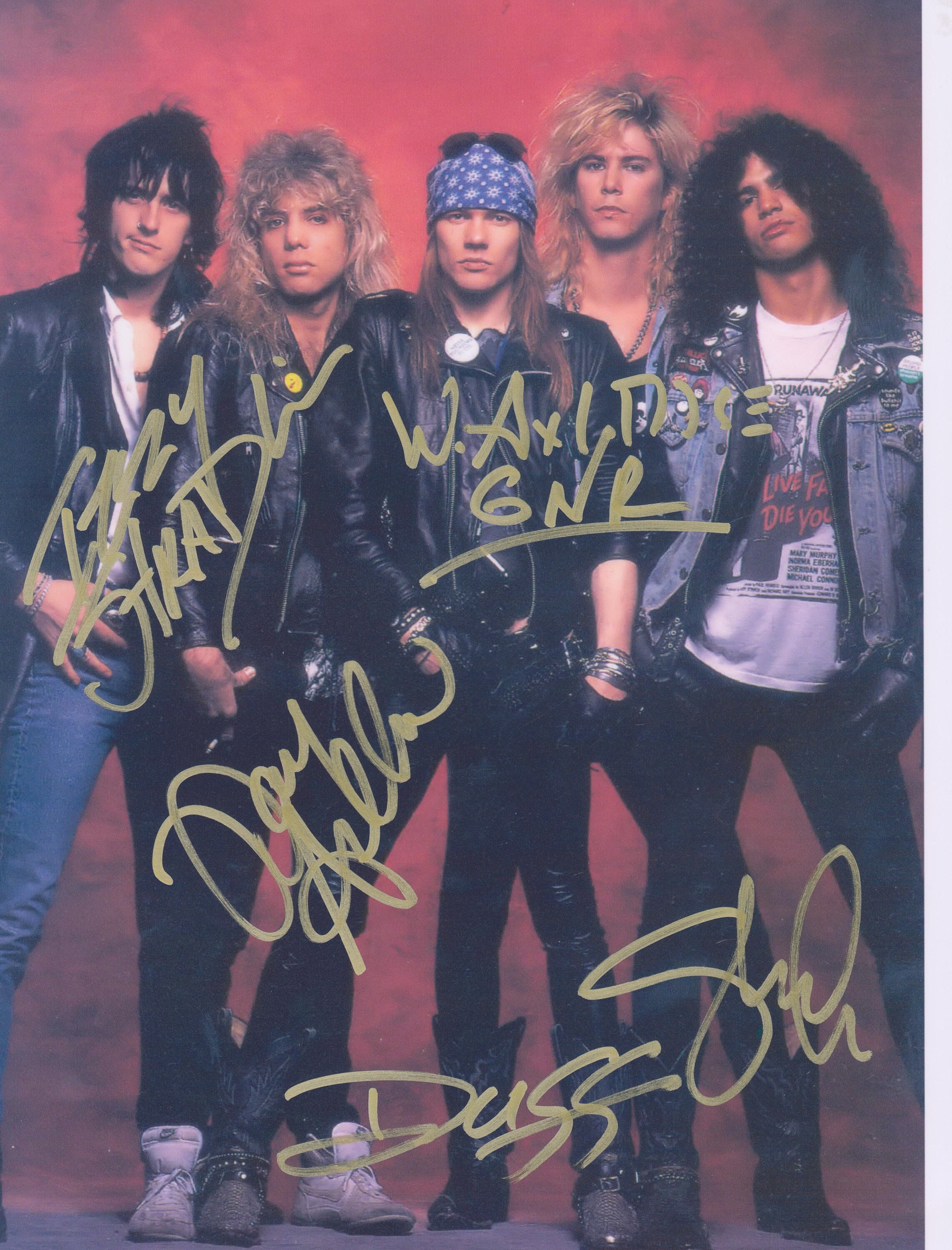 5X Signed GUNS & ROSES Autographed Photo W/ COA - Etsy