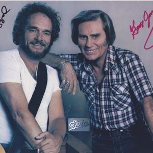 Country Legends Signed Merle HAGGARD George JONES Photo Autographed with COA