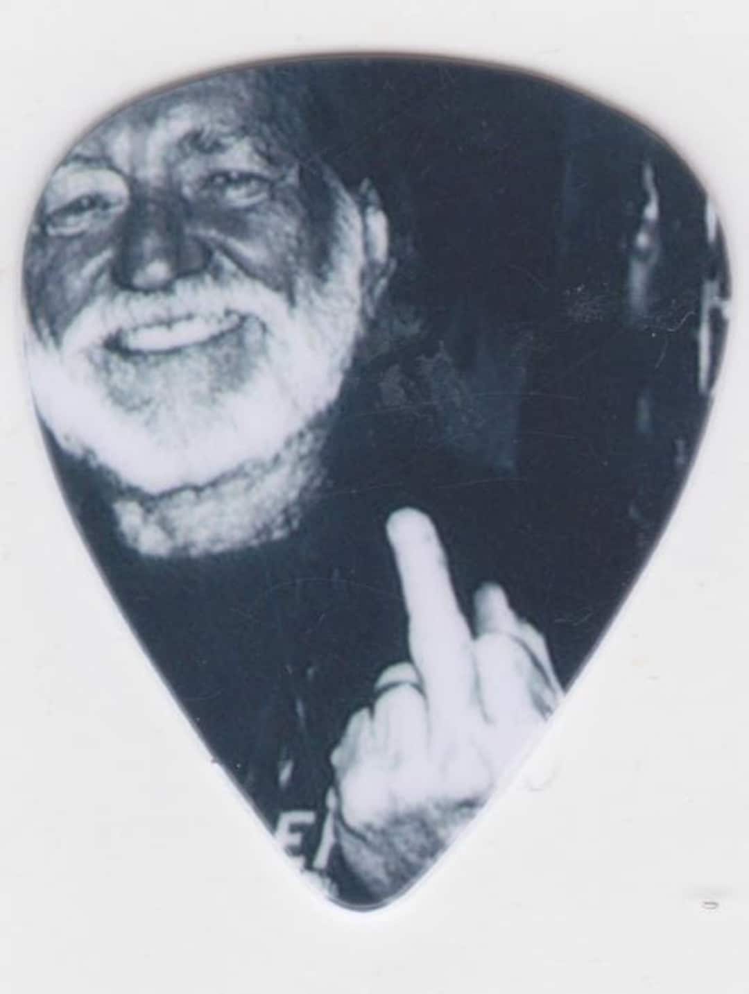 Rare WILLIE NELSON Giving the Finger Guitar Pick Country Outlaw USA Etsy