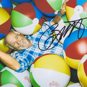Foto autografiada de JIMMY BUFFETT con certificado de autenticidad. Pelotas de playa Parrothead Margaritaville.