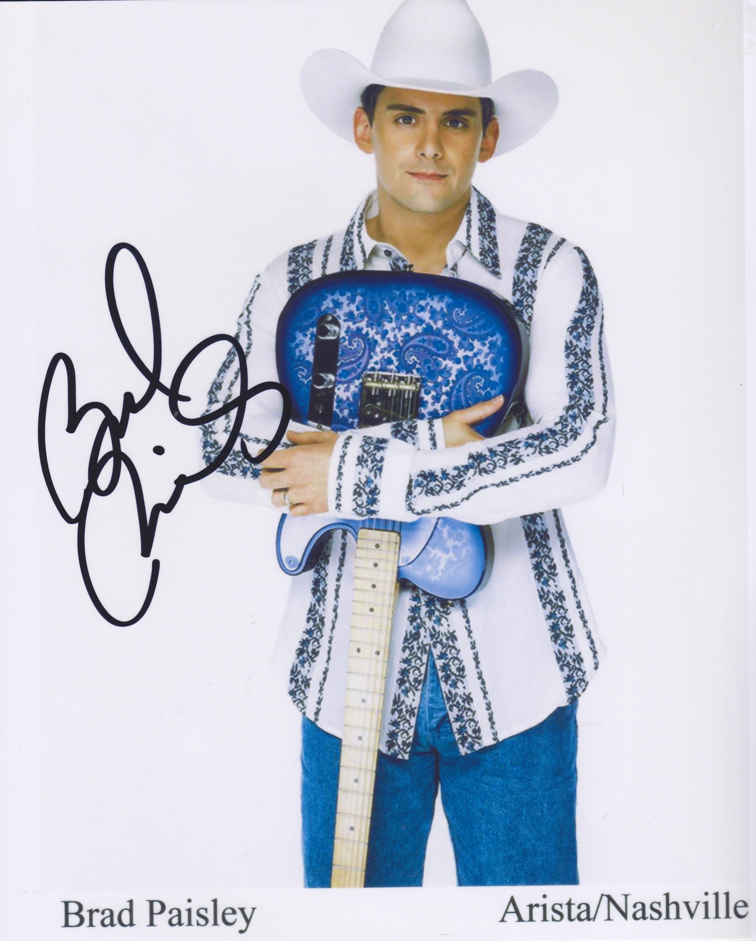 Signed BRAD Paisely Autographed Photo With COA Arista / Nashville Promo