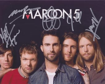 ADAM LEVINE / MAROON 5 - 本物の直筆サイン入り写真、COA付き - Etsy 日本