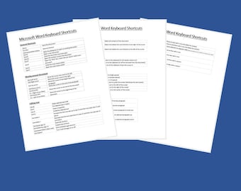 Microsoft Word Keyboard Shortcuts - Comprehensive List