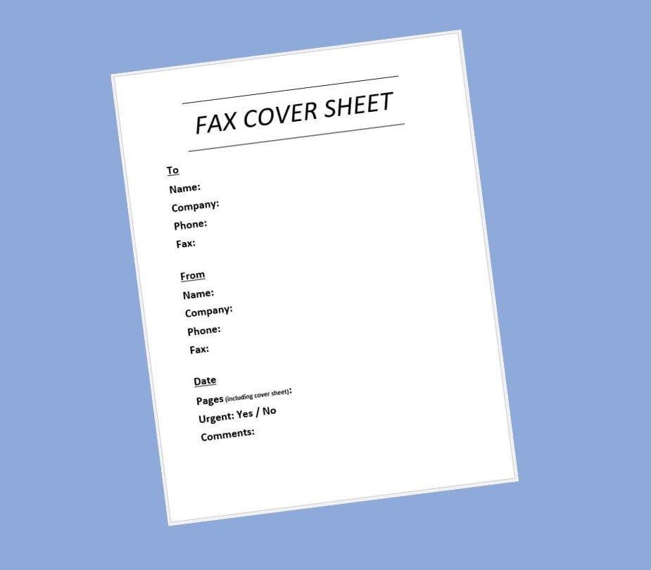 Simple to Use FAX COVER SHEET - Etsy