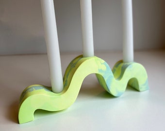 Neon Marble Candle Holder