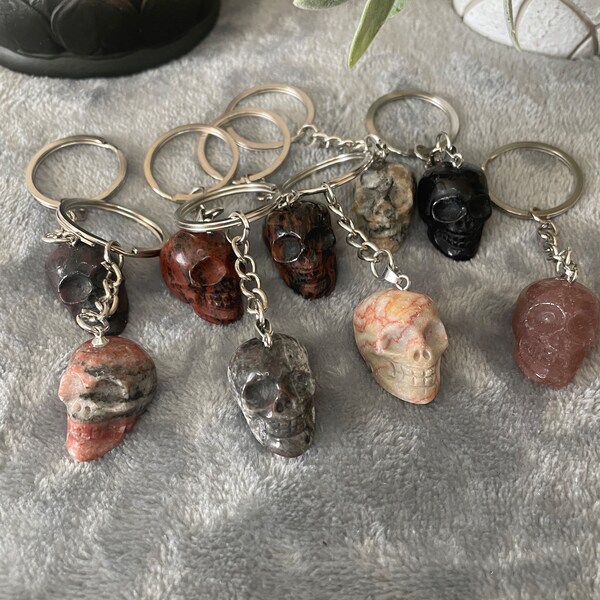 Skull Keychain Gemstone