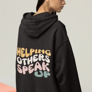 Sudadera con capucha para patólogo del habla y lenguaje con palabras en la espalda, sudadera con capucha SLP, sudadera para terapeuta del habla, regalo para estudiante graduado de SLP, citas de SLP
