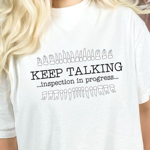 Camiseta de higiene dental para estudiantes de posgrado de odontología, regalo de graduación de odontología, camiseta de asistente dental para práctica dental, diagrama de dientes