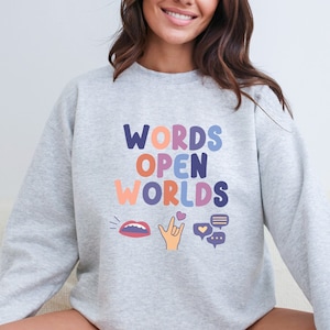SLP Sweatshirt Speech Language Pathologist Gift for Graduation SLP Grad Student Sweatshirt Cute Trendy Oversized Speech Teacher Shirt