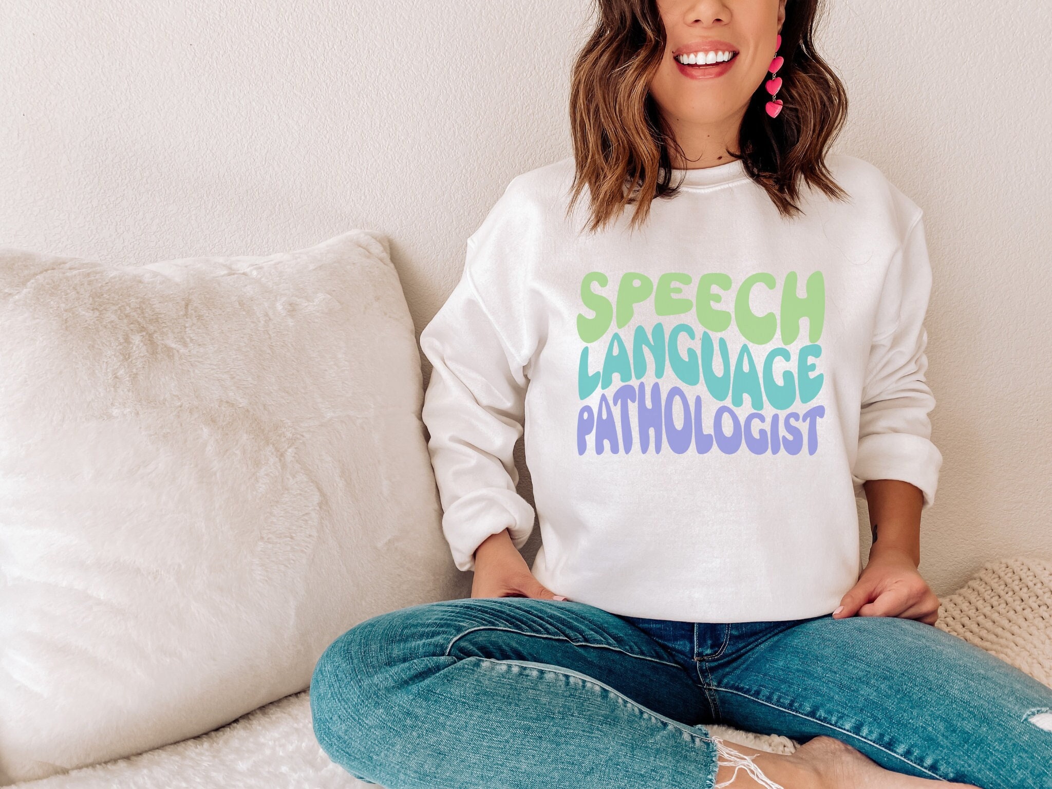 SLP Sweatshirt Gift for Speech Language Pathologist Groovy Font Speech Language Pathology Graduation Gift Speech Therapist Speech Teacher