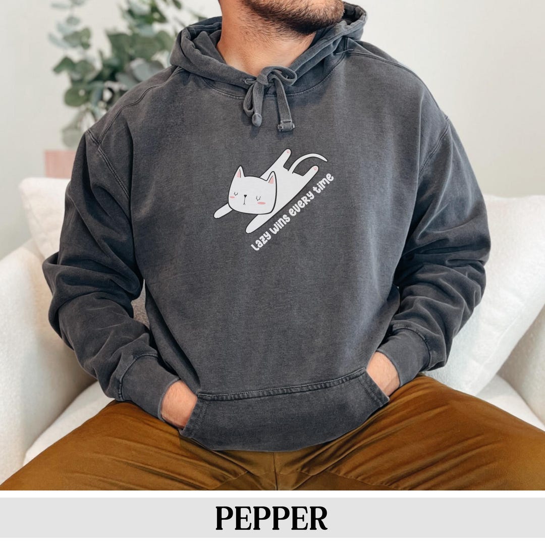 Lazy Cat Hoodie Funny Cat Meme Sweatshirt Cat Nap Cat Mom Gift Cat Dad ...