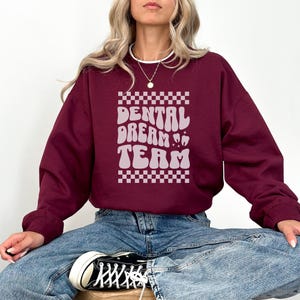 Tandläkartröja Drömteampersonalgåva Tandläkarpraktik RDH-examen Crewneck-klasskohort Matchande tröja Söt överdimensionerad trendig tänder