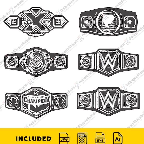 WWE championship Belt svg, NXT Belt svg, Heavyweight Belt, Clipart, wwe Svg, Png, Jpg, Ai Designs.