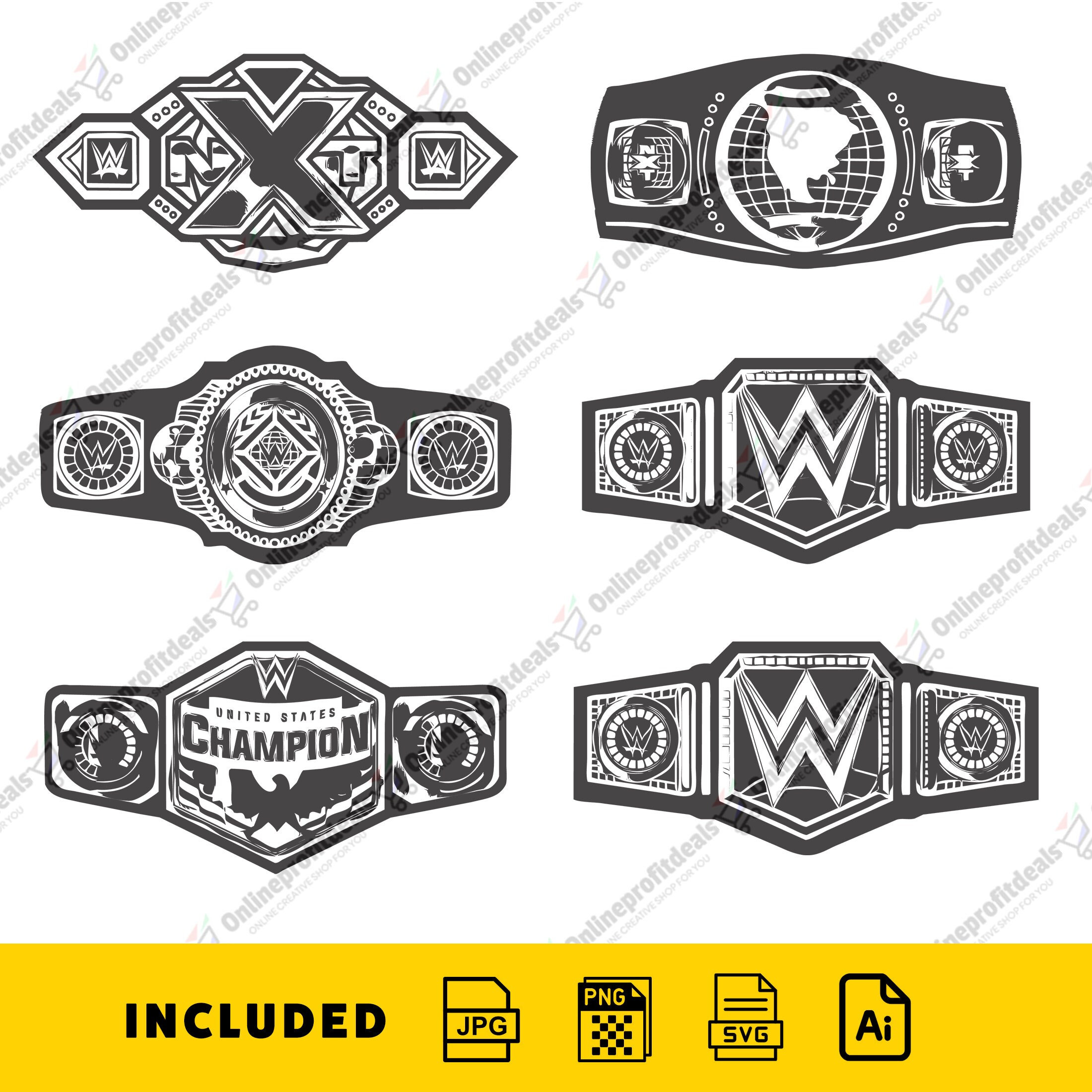 WWE Championship Belt Svg NXT Belt Svg Heavyweight Belt - Etsy Hong Kong