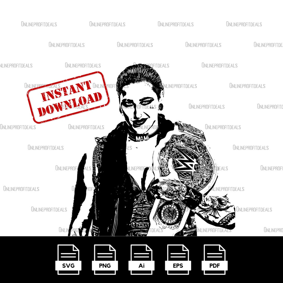 WWE Rhea Ripley MAMI, Instant Download, Digital Files, Png, Pdf, Svg, Ai and DXF Etsy