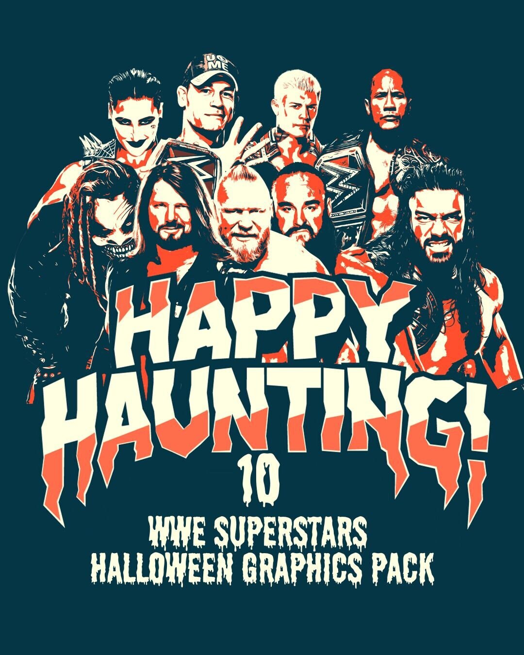 WWE Superstars Halloween Graphics Pack, Roman Reigns, John Cena, Brock