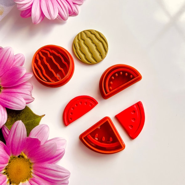 Summer Watermelon Clay Cutter | Fruit Polymer Clay Cutters | Arbuz Cutters | Fruits Earrings Cutter | Jewellery Tools | Embossed Cutters