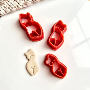 Female Body 1 Clay Cutter | Silhouette Shape Polymer Clay Cutters | Boho Cutter | Jewellery Tools | Mirrored Set