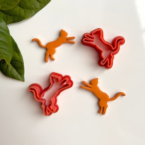Cat Playing Clay Cutter | Kitty Polymer Clay Cutters | Animal Cutters | Cats Earrings Cutter | Jewellery Tools