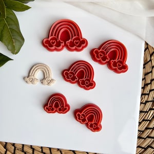 Rainbow Clay Cutter | Valentine&#39;s Day Polymer Clay Cutters | Heart Cutter | Clouds Cutter| Jewellery Tools