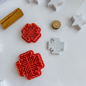 Snowflake Clay Cutter | Christmas Snowflake Polymer Clay Cutters | Christmas Embossed Cutters | Xmas Jewellery Tools