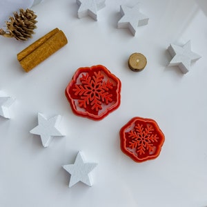 Snowflake 5 Clay Cutter | Christmas Snowflake Polymer Clay Cutters | Christmas Embossed Cutters | Xmas Jewellery Tools