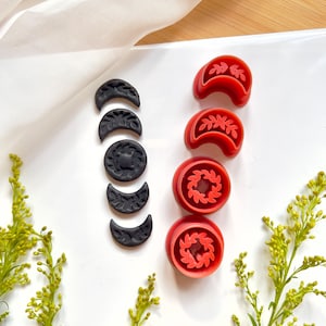 Moon of Phases Embossed Clay Cutter | Esoteric Polymer Clay Cutters | Mystic Cutters | Moonlight Earrings Cutter | Jewellery Tools