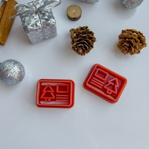 Christmas Postcard Clay Cutter | Card Polymer Clay Cutters | Winter Cutters | Jewellery Tools | Embossed Cutters