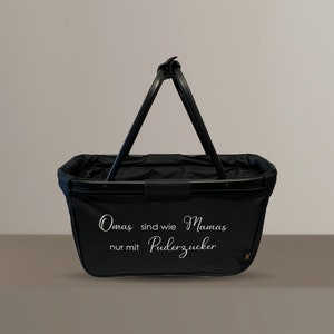 Einkaufskorb "Omas sind wie Mamas...", Faltbarer Einkaufskorb, Shopper bedruckt faltbar, Tragekorb Einkaufen, Geschenk für Oma, Geschenkidee
