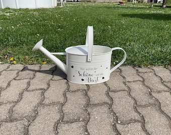 Personalisierbare Gießkanne als Gartendeko, Deko für Garten und verschiedene Anlässe. Deko für Vorgarten, 5l personalisierbare Blechkanne.