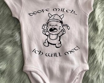 Baby body, Viking body, "Stupid milk I want mead", children's clothing, Vikings, Valhalla, Björn, Ivar, Ubbe