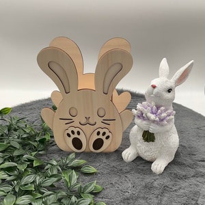 Easter basket to design and assemble yourself, paint the basket yourself, creative children, Easter basket laser-cut from poplar wood, Easter bunny,