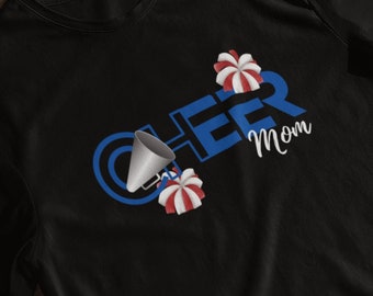 Cheer Mom Shirt, Cheer Mom TShirt, Cheer Mom Megaphone Shirt, Cheer Mom Pom Pom Shirt, Cheer Mom TShirts, Cute Cheer Mom Shirt
