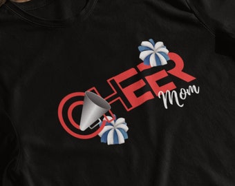 Cheer Mom Shirt, Cheer Mom TShirt, Cheer Mom Megaphone Shirt, Cheer Mom Pom Pom Shirt, Cheer Mom TShirts, Cute Cheer Mom Shirt