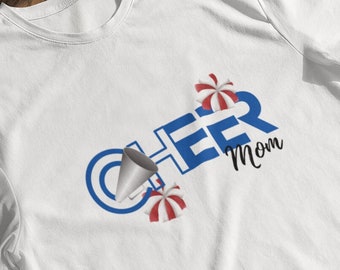 Cheer Mom Shirt, Cheer Mom TShirt, Cheer Mom Megaphone Shirt, Cheer Mom Pom Pom Shirt, Cheer Mom TShirts, Cute Cheer Mom Shirt