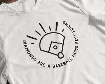 Los diamantes son una camiseta de mejor amiga de las mamás de béisbol, mamá de béisbol TShirt, mamá deportiva TShirt, regalos para mamá, regalos de béisbol, regalo del día de las madres