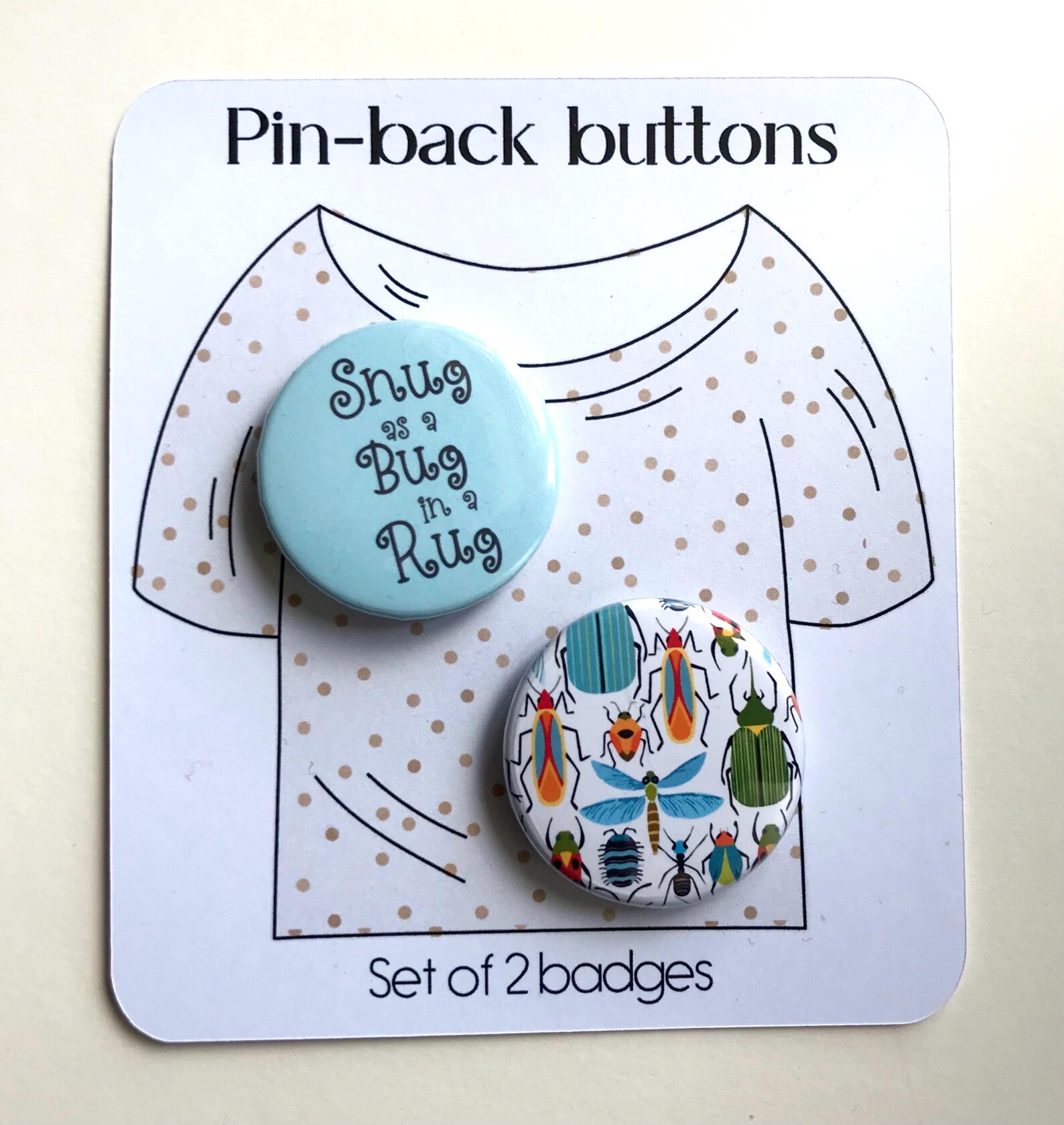 Insect Pins/insect Pin Back Buttons/set of 2 Insect Pins/bug Pins/bug ...