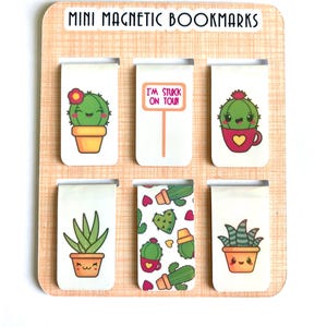 Succulent magnetic bookmark set /cute plant magnetic bookmarks/cactus magnetic bookmarks/mini magnetic bookmarks/kawaii magnetic bookmarks