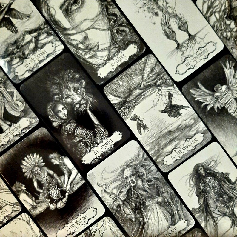 Intuitive Tarot Bookmark & Half‑Sheet Reading – Laminated Card from Your Chosen Deck Tarot of the Abyss
