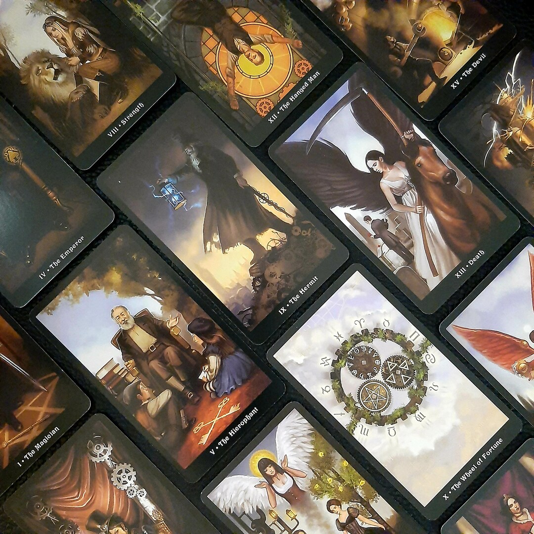 Clockwork Victorian Industrial Tarot Card Bookmark With Tassel, Rune ...