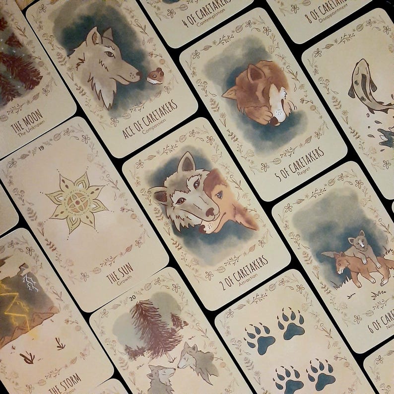Intuitive Tarot Bookmark & Half‑Sheet Reading – Laminated Card from Your Chosen Deck Wild Wolf