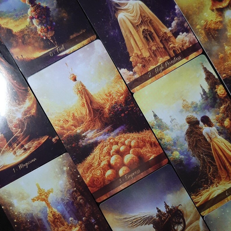 Intuitive Tarot Bookmark & Half‑Sheet Reading – Laminated Card from Your Chosen Deck Golden Journey (AI)
