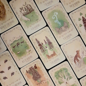 Marcador de cartas del Tarot &quot;Lobos Amistosos y Divertidos&quot; con Borla, Runa/Amuleto, Lectura Completa del Tarot, Carta Elegida Intuitivamente, Lobo Salvaje